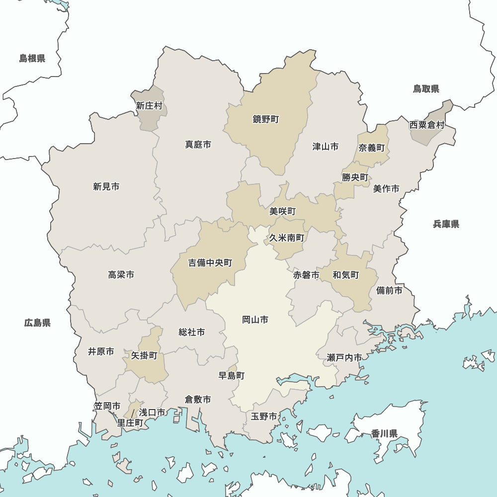 岡山県市町村地図